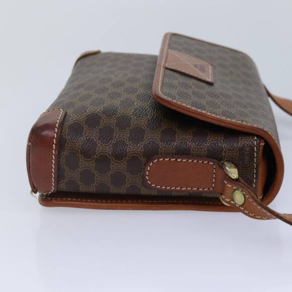 CELINE Macadam Canvas Shoulder Bag Pvc Leather Brown Gold - Picture 5 of 12